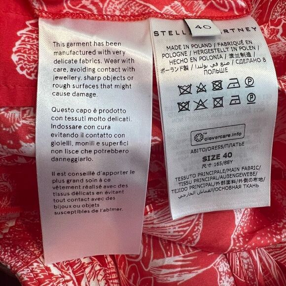 Stella McCartney Mushroom-Print Cap-Sleeve Mini Dress Size 40 (M/8) - Picture 8 of 12